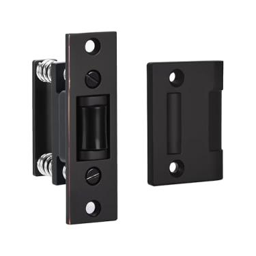 Imagem de HOMOTEK 1 pacote com trava de rolo de porta resistente comercial, trava de esfera com placa de ataque de zinco sólido ajustável trava silenciosa, rolo de tensão de mola, bronze polido a óleo