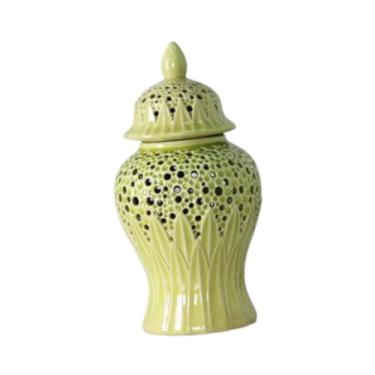 Imagem de Ｂｅｓｇａ Vaso de jar de gengibre cerâmica com tampa de design criativo de design de interiores de mesa de decoração de mesa de decoração para festa da sala de