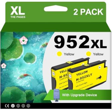 Imagem de Cartuchos de tinta amarela 952XL com substituição de dispositivo de atualização para HP 952 XL Combo Pack para impressoras HP Officejet Pro 7740 8720 8710 8210 8715 8740 8702 8730 8725 (952XL amarelo