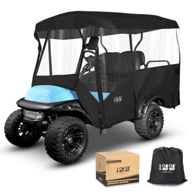 Imagem de 10L0L Gabinete universal para carrinho de golfe para 4 passageiros - teto estendido 238.8 cm apto para Yamaha, EZGO TXT RXV, Club Car DS Precedent, capa de chuva de carrinho de golfe, 600D à prova