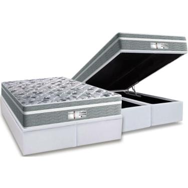Imagem de Cama Box Baú Queen: Colchão Molas Ensacadas Probel Masterpocket Evolution + Base White(158X198)