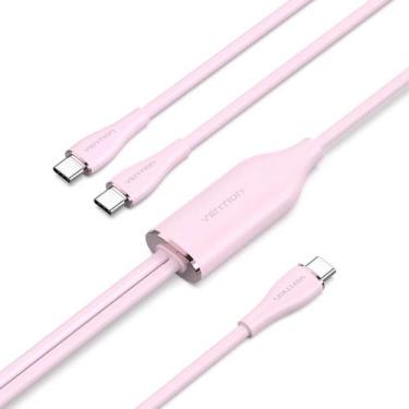 Imagem de Extensor Extensão Duplo USB C 2.0 5A PD 100W 1,5m Rosa - Vention