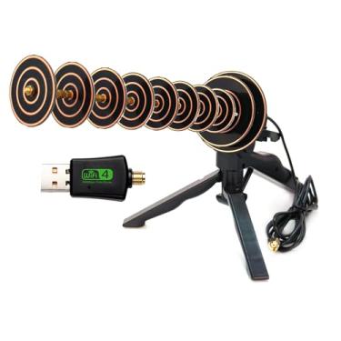 Imagem de ANTOSIYA Antena Direcional Yagi Wi-Fi 2.4G, Adaptador Usb Sem Fio Para Laptop, Desktop, Pc, Extensão De Sinal, Recepção Longa Distância (Usb E Antena)