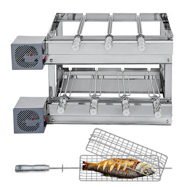 Imagem de Churrasqueira Gira Grill DUPLA 100% Inox - Artinox Grill - 7 Espetos Giratórios + Grelha Giratória Frango/Peixe
