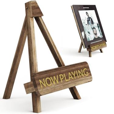 Imagem de NiHome Suporte Para Discos De Vinil Retrô Madeira Da Now Playing, Elegante Decoração Casa, Organizador Multifuncional Álbuns, Discos, Revistas E Fotos (1 Peça)
