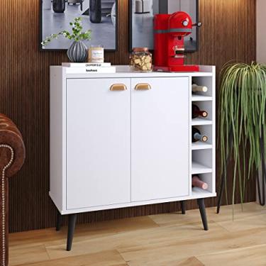 Imagem de Aparador Buffet Madero com 2 Portas pes palito Sala, Sala de Estar, Cozinha - Loja Inova BR (Branco)