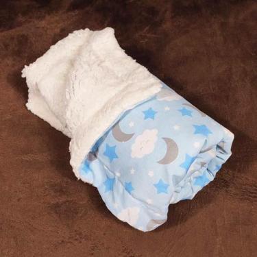 Imagem de Mantinha Bebê com Sherpa Antialérgico Cobertor Soft Frio Inverno  - Mã