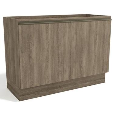 Imagem de Balcao Pia Sem Tampo 2P 120 cm MDP Maxxi G745 Nogal Kappesberg, Nogal