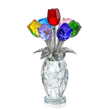 Imagem de Estatueta Crystal Rose H&D HYALINE e DORA Colorful Rose - H&D HYALINE 