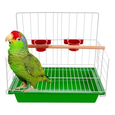 Imagem de Gaiola Poleiro Papagaio Calopsitas Periquito Agaporni Passaros Mansos(Verde)
