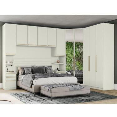 Imagem de Guarda-roupa 354,5 cm X 229,5cm Canto Closet com Espelho 6 Peças 11 po
