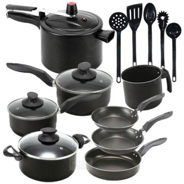 Imagem de Kit Jogo de Panelas 13 Peças Completo Antiaderente Teflon Com Panela d