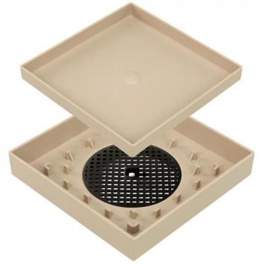 Imagem de Ralo Oculto Invisível 15 X 15Cm Bege Seca Piso E Porcelanato - Ravena 