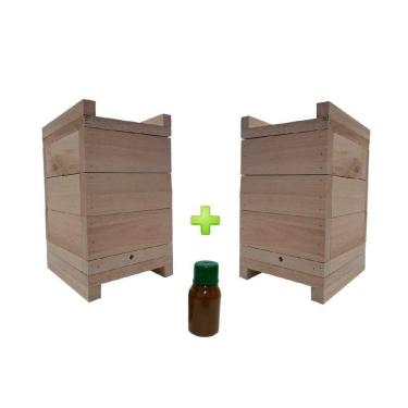 Imagem de 2 Caixas Inpa Abelhas Mandaçaia 15X15 + Atrativo 50 Ml