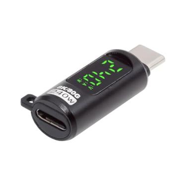 Imagem de cablecc - Adaptador de extensão macho para fêmea de 240 W e 80 Gbps com ecrã LED inteligente USB 5.0, compatível com USB 4.0, Thunderbolt 3/4/5, 8K e 5K