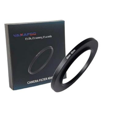 Imagem de Adaptador de anel de metal para cima/para baixo compatível com câmeras mirrorless DSLR Lens, conversor de rosca de filtro UV CPL ND, preto (46-62)