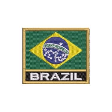 Imagem de BP0420N-011 Bandeira Brazil Patch Bordado 5,7×4,8cm (D-Arquivo Matriz para bordar.)
