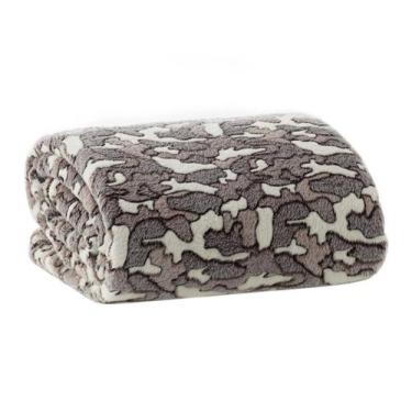 Imagem de Manta Solteiro Flannel Sollievo 150x220 cm Em Relevo Camuflagem Multic