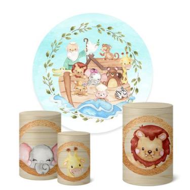 Imagem de Trio Capas Cilindro + Painel Redondo 1,50m Arca De Noé - Fadrix, K1ARC