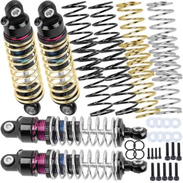 Imagem de hopsupRC Upgrades Part for 1/18 Granite GROM 1/16 MojaveGrom 1/14 Typhon Grom,Big Bore RC Shocks Absorber Damper,Aluminium Front Rear Assembled Full Metal Shocks,4PCS Color