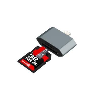 Imagem de Adaptador Lightning para leitor de cartão SD (2 em 1) para iPhone 14 13 12 11 Pro Max 7 8 adaptador para câmera digital micro SD TF slot de memória transferência de dados para Apple MFI certificado