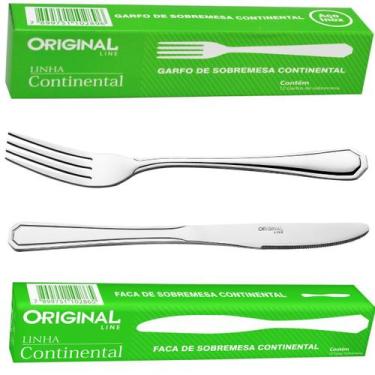 Imagem de Jogo Garfo Faca Inox 24 Pecas Bar/restaurante Sobremesa - Original Lin