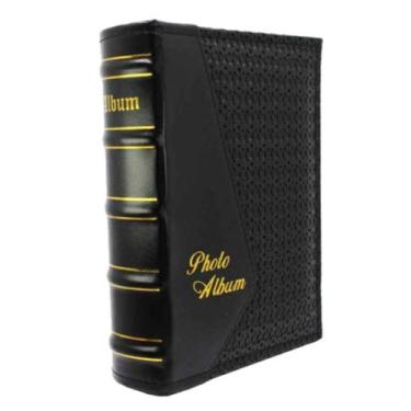 Imagem de Álbum Para 200 Fotos 10x15 Em material sintético Preto Luxo - Square C