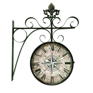 Imagem de Relógio Estação Dupla Face Estrela Retrô Preto em Metal