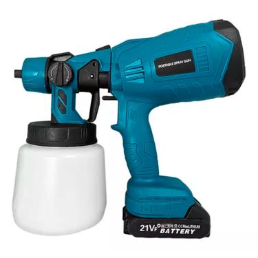 Imagem de Pistola de Pintura e Pulverizadora Portátil com 2 bateria 21v recarregável e 3 Bicos Jatos, Pulverizador Eletrico Portatil 1000ml Profissinal