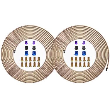 Imagem de MuHize Kit De Tubo Hidráulico Cobre E Níquel Premium 1/4" Com 32 Conexões 25 Pés (Conjunto 2)