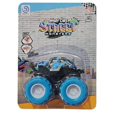 Imagem de Carrinho Fricção Monster Truck 1:64 Escala Radical Suspensão Fusca Azul 06