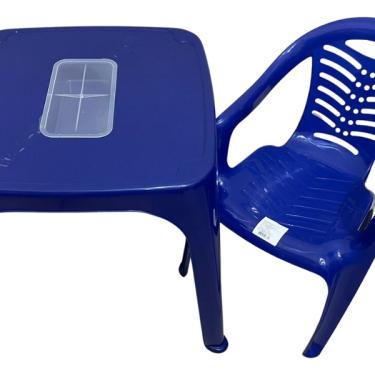 Imagem de Mesa Infantil Azul + 01 Cadeira Infantil Plasnorthon Kit