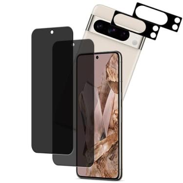 Imagem de HKKAIS [Pacote com 2-2 protetores de tela de privacidade, projetado para Google Pixel 8 Pro, antiespião, filme de vidro temperado privado, pacote com 2, 2 unidades de películas.