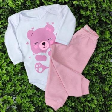 Imagem de Body Infantil Manga Longa e Calça Mijão 100% Suedine - Sassá Baby, Bod