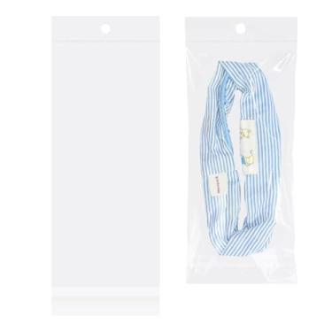 Imagem de Morepack Sacos autoadesivos de celofane autovedantes com orifício para pendurar, 100 peças, sacos de celofane transparentes e resseláveis com cabeçote suspenso para colar de joias