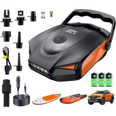 Imagem de Bomba elétrica portátil para prancha de remo de 50PSI, recarregável de 10000 mAh - Inflação de dois estágios, desligamento automático e esvaziamento para prancha de stand up paddle, carro/caiaque