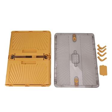 Imagem de Lixeira de armazenamento dobrável de plástico com tampa de grande capacidade Caixa de armazenamento dobrável ao ar livre Contêiner de plástico espessado para acampamento ao ar (Tamanho L Orange)