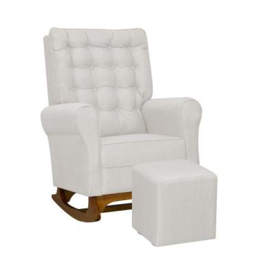 Imagem de Poltrona De Amamentação Manuela Com Puff Bebê Completo, TM 702 LINHO A