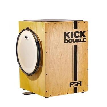 Imagem de Bumbo Bateria Cajon Com Kick 2 em 1 Com Encaixe Para Pedal Versátil Portátil KICK DOUBLE NATURAL FKB02