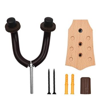Imagem de Eujgoov Faia Madeira Guitarra Wall Mount Hanger Ferro Steadying Barras para Violão Baixo Violino Bandolim Ukulele Estúdio Casa (Hanger-3)