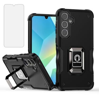 Imagem de Asuwish Capa de telefone para Samsung Galaxy S25 Plus S25+ 5G com protetor de tela de vidro temperado e suporte de anel com suporte rígido híbrido acessórios para celular S25Plus 25S + S 25 25+