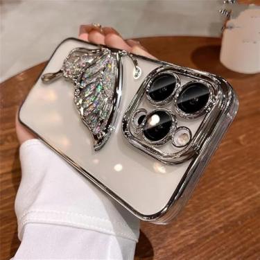 Imagem de Capa de telefone brilhante com glitter para iPhone 16 15 ProMax 11 12 13 14 Pro Max 16 Plus Capa protetora de silicone galvanizado Quicksand, SilverDK, para iPhone 15