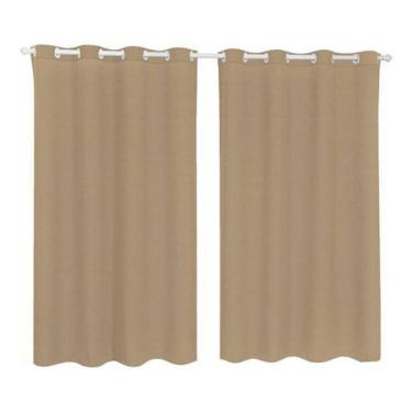 Imagem de Cortina Tecido Oxford Sala Quarto 2,80 X 1,80 - Marrom-Claro