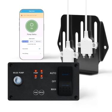 Imagem de Interruptor de bomba de esgoto com sensor de nível de água inteligente, kit de interruptor de sensor Bluetooth Zuomeng com aplicativo e painel de monitoramento duplo, faixa de detecção de nível de