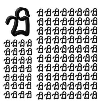 Imagem de Esmtoy-my Clipes de luz para cordão de luzes, pacote com 110, preto, 3,3 x 2,7 cm, clipes para pendurar ao ar livre à prova de intempéries para cerca, barraca, varanda, decoração de Natal