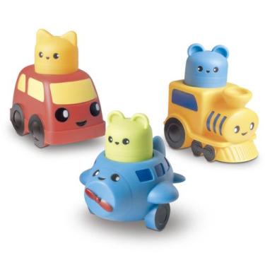Imagem de Carrinho Soft Cars Mordedor Para Bebê Brinquedo Com Bichinho - Miketa 
