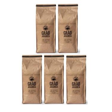 Imagem de Kit 5 un Café Especial 100% arábica em grãos 500G - Café Grão Arábica