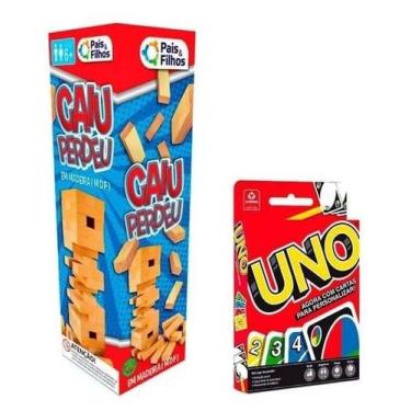 Imagem de Jogo Torre De Blocos Caiu Perdeu + Jogo De Cartas Uno Copag - Paes e F