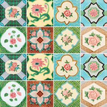 Imagem de Adesivo de Azulejo - Ladrilho Hidráulico - 15cm x 15cm - 16un - 319Azm