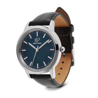 Imagem de Relógio Feminino Couro Preto Analógico Casual New Port